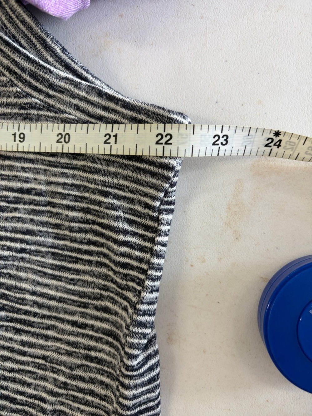 Athleta Breezy Navy & White Striped Sleeveless Tank - XL - Picture 9 of 12
